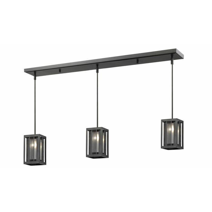 Z Lite Meridional 3 Light Linear Pendant Light In Bronze