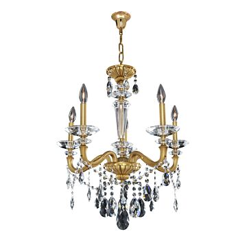  Jolivet Traditional Chandelier in Historic Brass