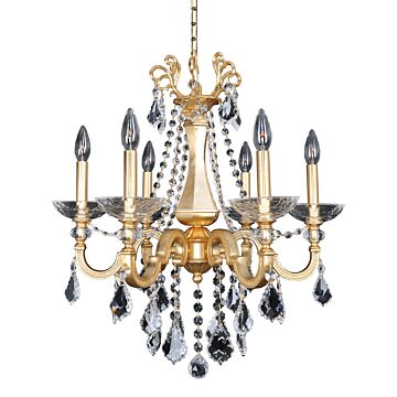 Barret Six Light Chandelier in French Gold by Allegri