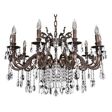 Avelli Ten Light Chandelier in Sienna Bronze W Antique Silver Leaf accents. by Allegri