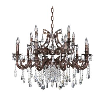 Avelli 15 Light Chandelier in Sienna Bronze W Antique Silver Leaf accents. by Allegri