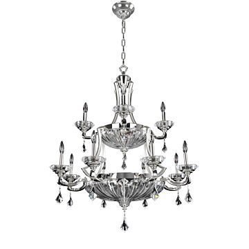  Orecchini Traditional Chandelier in Two Tone Silver