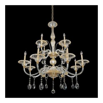  La RosaTraditional Chandelier in 24K Gold