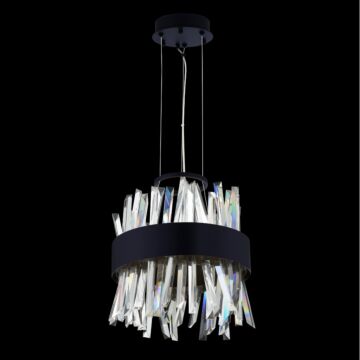 Allegri Glacier 10" LED Mini Pendant in Matte Black