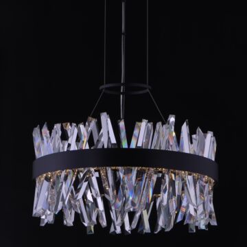 Allegri Glacier 25" LED Pendant in Matte Black