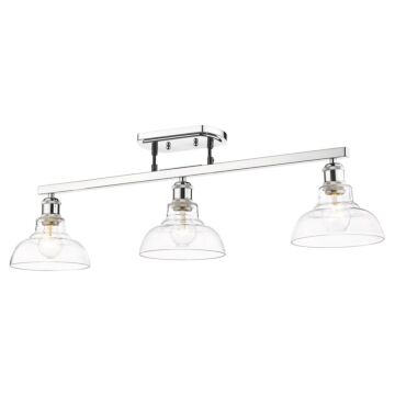 Carver CH Three Light Semi Flush Mount in Chrome by Golden