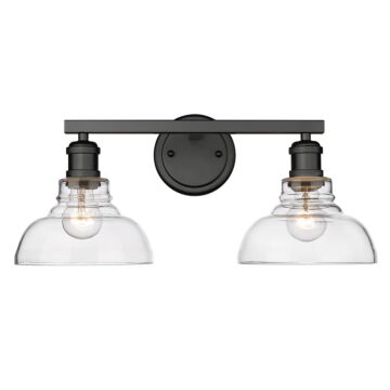 Carver BLK Two Light Bath Vanity in Matte Black by Golden