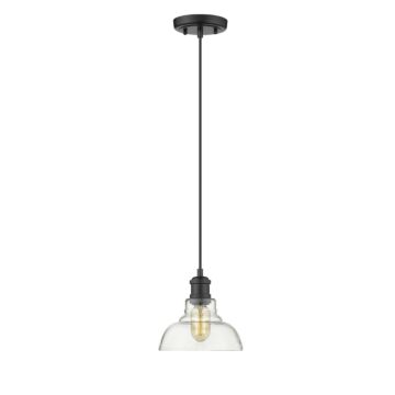 Carver One Light Mini Pendant in Matte Black by Golden