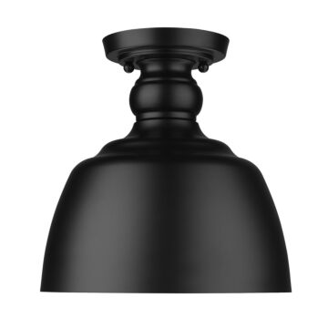 Holmes BLK One Light Flush Mount in Matte Black by Golden