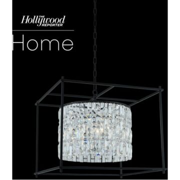 Allegri Joni 8 Light 24 Inch Pendant Light in Matte Black