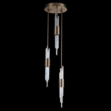 Lucca 3 Light Multi Drop Foyer in Brushed Champagne Gold