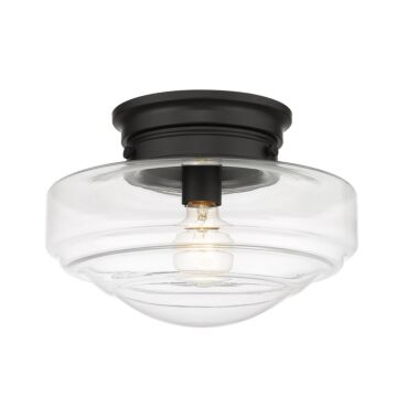 Ingalls One Light Semi Flush Mount in Matte Black by Golden