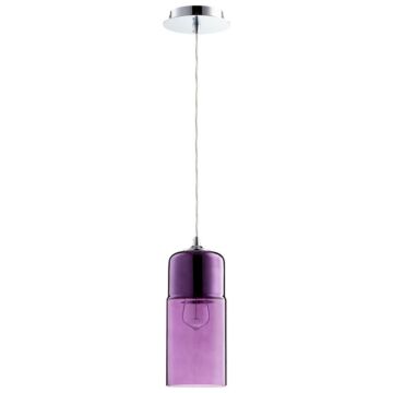 Cyan Design Berdan 14.5 Inch Purple Glass Pendant in Chrome