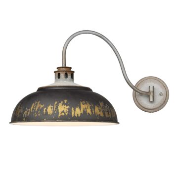 Kinsley One Light Wall Sconce in Aged Galvanized Steel by Golden