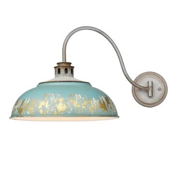 Kinsley One Light Wall Sconce in Aged Galvanized Steel by Golden