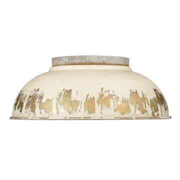 Kinsley Two Light Flush Mount in Aged Galvanized Steel by Golden