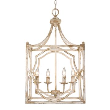 Laurent Four Light Pendant in Antique Ivory by Golden