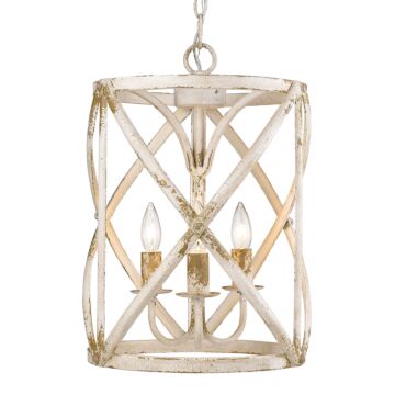 Alcott AI Three Light Pendant in Antique Ivory by Golden