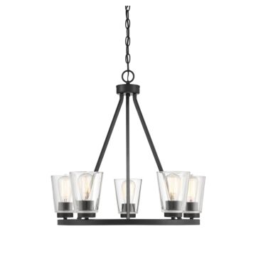 Calhoun Five Light Chandelier in Matte Black by Savoy House