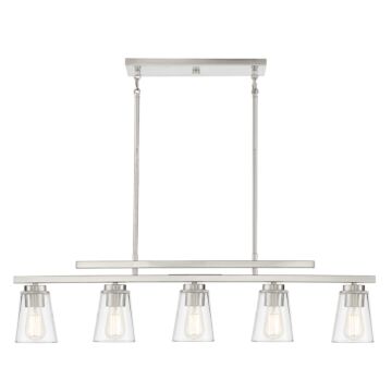 Calhoun Five Light Linear Chandelier in Satin Nickel by Savoy House
