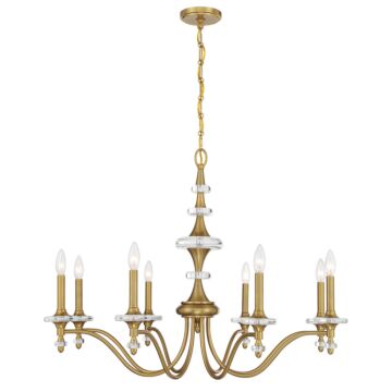 Champlain 8-Light Chandelier in Warm Brass