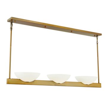 Fallon Three Light Linear Chandelier in Warm Brass by Savoy House