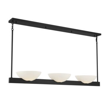 Fallon Three Light Linear Chandelier in Matte Black by Savoy House