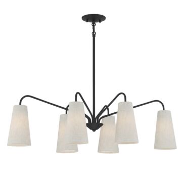 Edgewood 6-Light Linear Chandelier in Matte Black