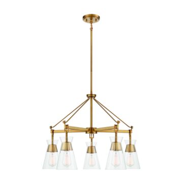 Lakewood Five Light Chandelier in Warm Brass by Savoy House