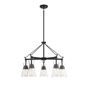 Lakewood Five Light Chandelier in Matte Black by Savoy House