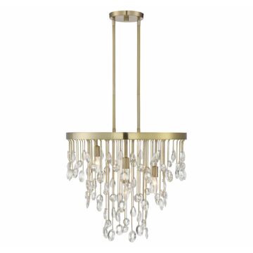 Livorno Four Light Chandelier in Noble Brass by Savoy House