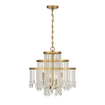 Luna Four Light Chandelier in Warm Brass by Savoy House