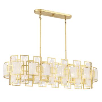 Portia Six Light Linear Chandelier in True Gold by Savoy House