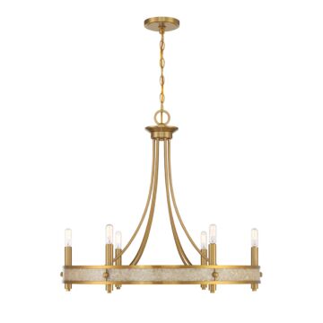 Camden Six Light Chandelier in Warm Brass by Savoy House