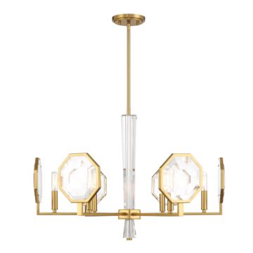 Leighton Six Light Chandelier in Warm Brass by Savoy House