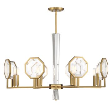 Leighton Eight Light Chandelier in Warm Brass by Savoy House