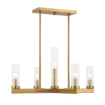Carina Five Light Chandelier in Warm Brass by Savoy House