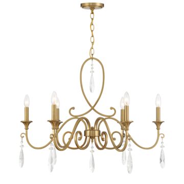 Fairchild Six Light Chandelier in Warm Brass by Savoy House
