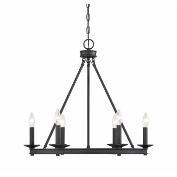 Middleton Six Light Chandelier in Matte Black by Savoy House