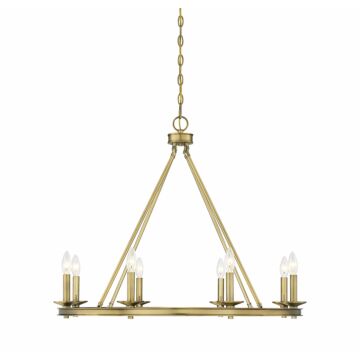 Middleton Eight Light Chandelier in Warm Brass by Savoy House
