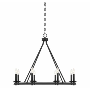 Middleton Eight Light Chandelier in Matte Black by Savoy House