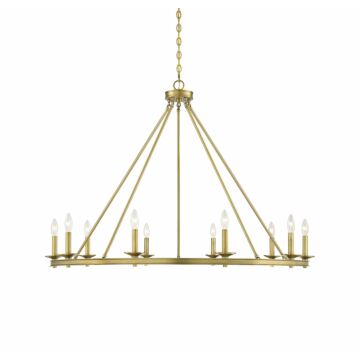 Middleton Ten Light Chandelier in Warm Brass by Savoy House