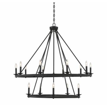 Middleton 15 Light Chandelier in Matte Black by Savoy House