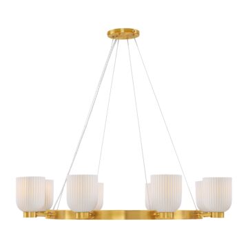 Isla Blanca Eight Light Chandelier in Warm Brass by Savoy House