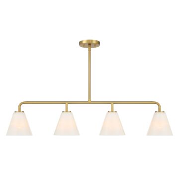 Blair 4-Light Linear Chandelier in Warm Brass