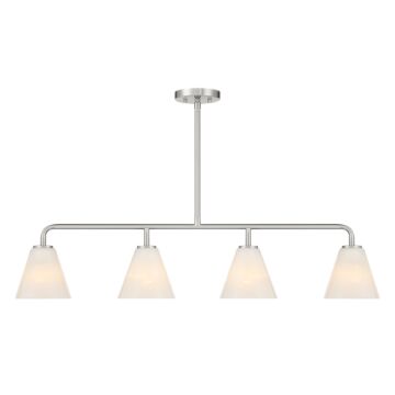 Blair 4-Light Linear Chandelier in Satin Nickel