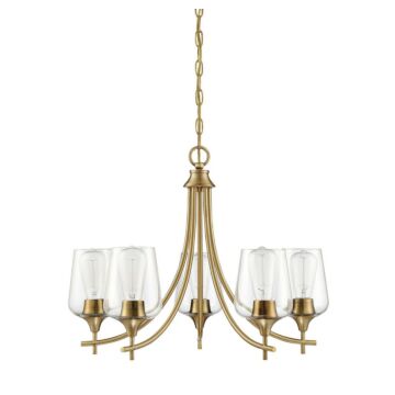 Octave Five Light Chandelier in Warm Brass by Savoy House