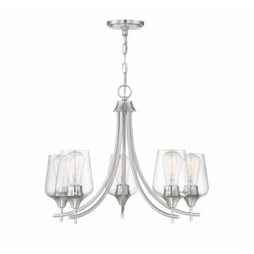 Octave Five Light Chandelier in Satin Nickel by Savoy House