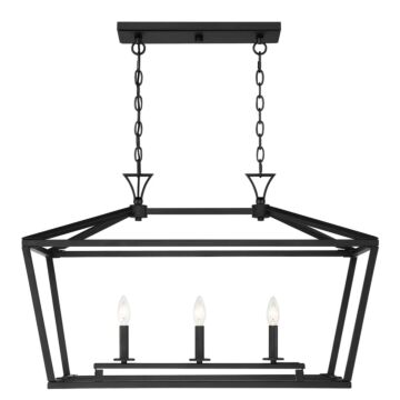 Townsend Three Light Linear Chandelier in Matte Black by Savoy House
