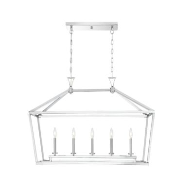 Townsend Five Light Linear Chandelier in Polished Nickel by Savoy House